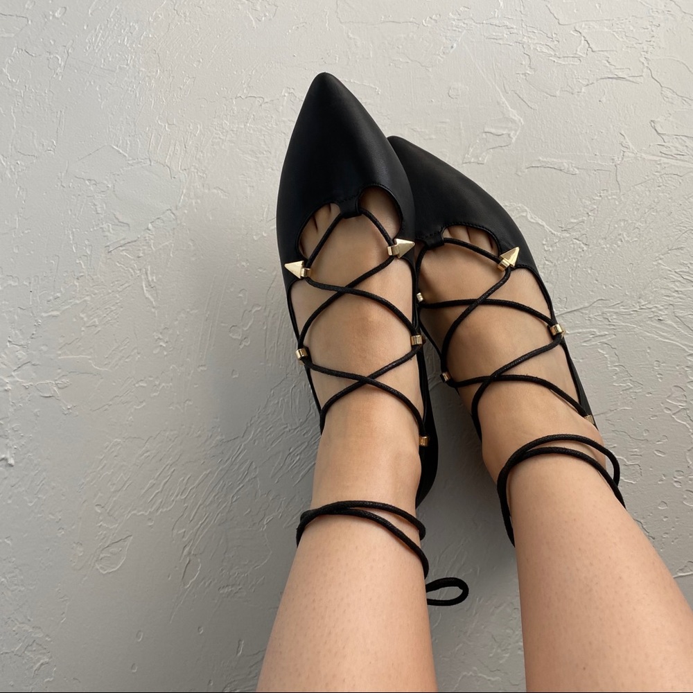 JustFab ‘Stefynie’ Lace Up Flats